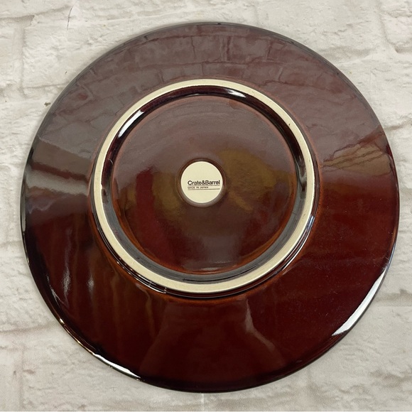 2 CRATE & BARREL Mahogany Dinner Plate 11.25" Made in Japan - Picture 3 of 8